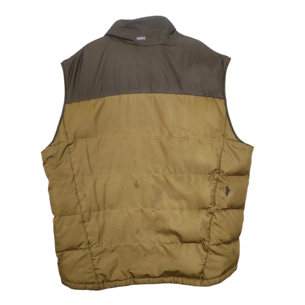 Eddie Bauer 650 Down Puffer Vest Mens XL Brown Gold Full Zip Insulated Quilted - Picture 11 of 14